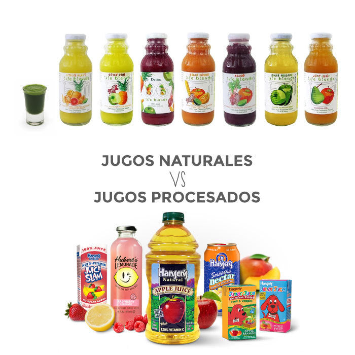 JUGOS NATURALES VS JUGOS PROCESADOS